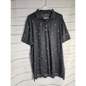 J. Lindeberg Glen Print Men's 2xl Green Golf Polo Shirt